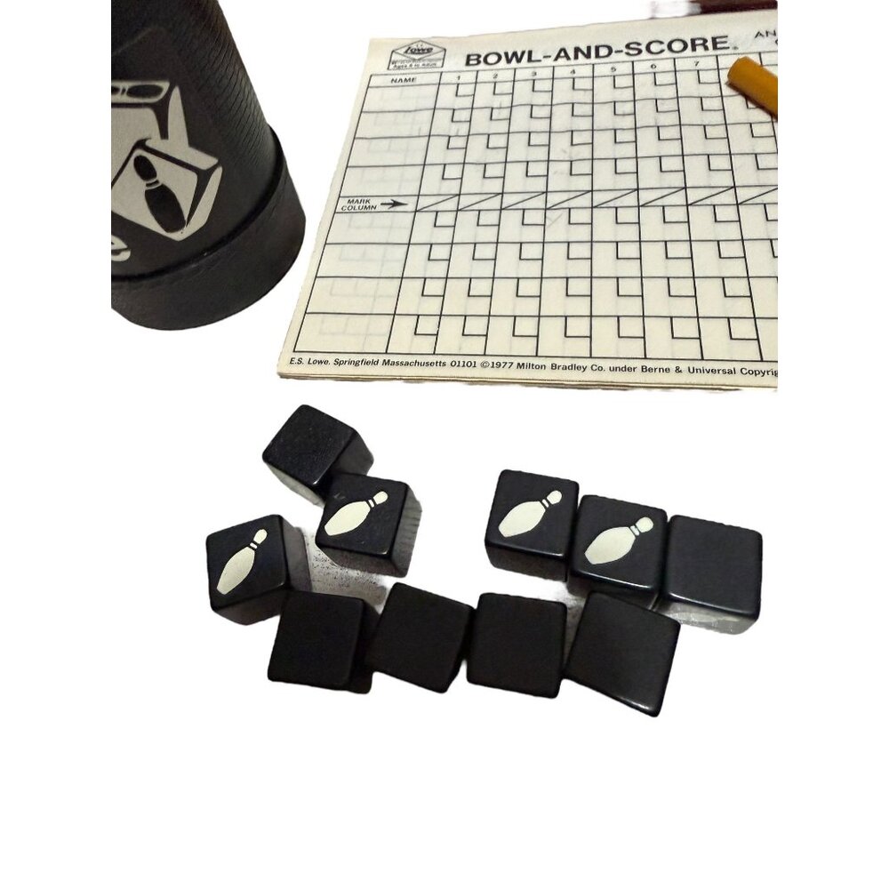Vintage 1974 Milton Bradley Bowl And Score 10-Pin Bowling Dice Game Set - Picture 5 of 5